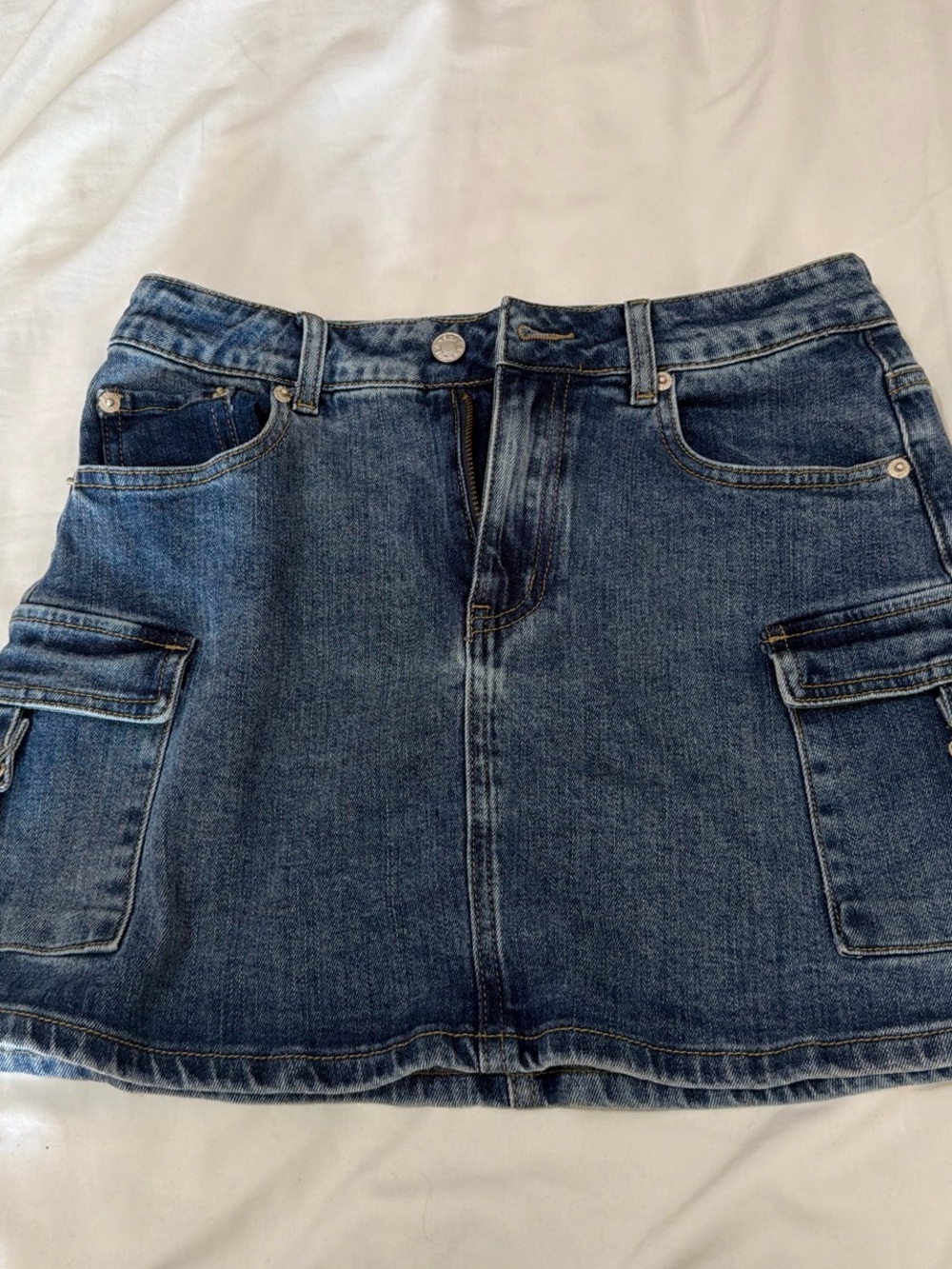 Windsor Dark Blue Denim Cargo Mini Skirt